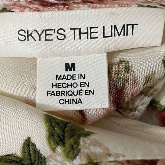 SKYE’S THE LIMIT Floral Kimono, Front Tie Closure, 3/4 Sleeves, Size M - Picture 3 of 8